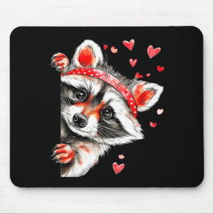 Raccoon Valentines Day Funny Feral Raccoon Love He Mouse Pad