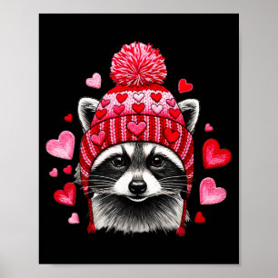 Raccoon Valentines Day Funny Feral Raccoon Love He Poster