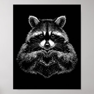 Raccoon Valentines Day Funny Feral Raccoon Love He Poster