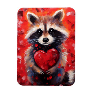 Raccoon Valentines day Magnet