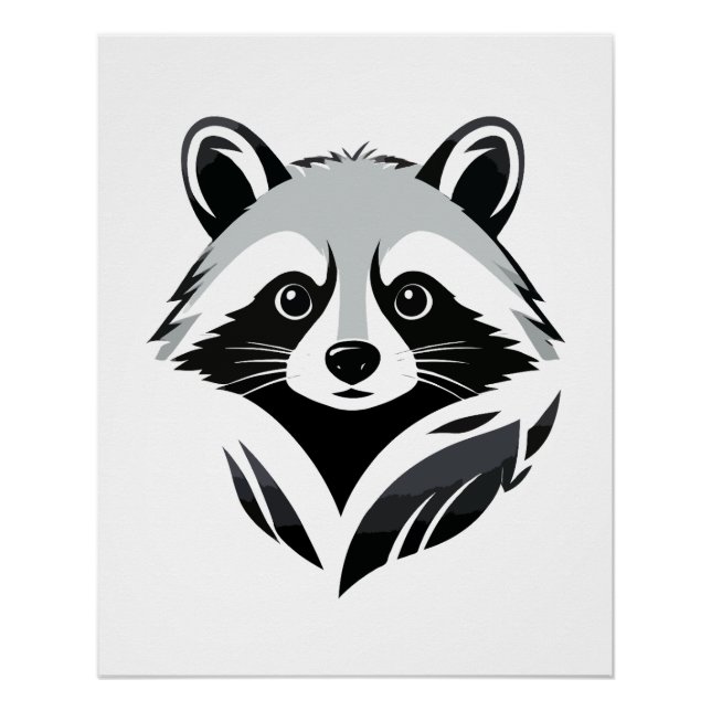 Raccoon Vector Art Animal Modern Urban Graphic Poster (Front)