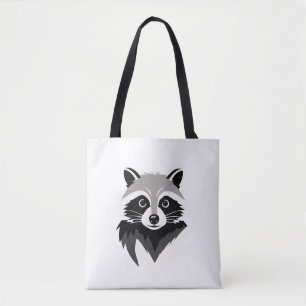 Raccoon Vector Art Animal Modern Urban Graphic Tote Bag