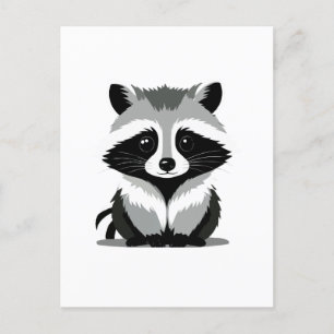 Raccoon Vector Graphic Art Portrait Animal Spirit Postcard