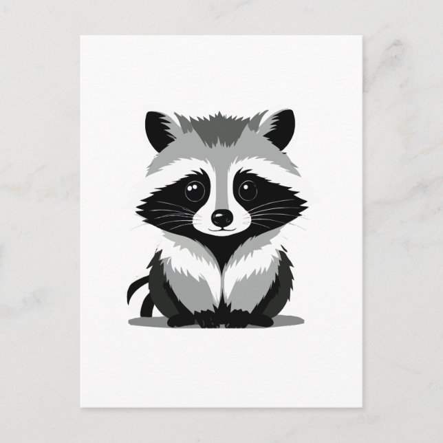 Raccoon Vector Graphic Art Portrait Animal Spirit  Postcard (Front)
