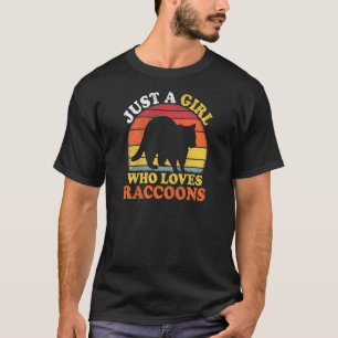 Raccoon Vintage Just A Girl Who Loves Raccoons T-Shirt