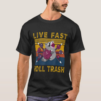 Raccoon Vintage Live-Fast Roll Trash Men Women T-Shirt