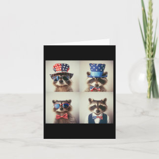 Raccoon Vintage Photo Machine Style, Independence Card