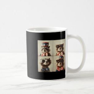Raccoon Vintage Photo Machine Style, Independence Coffee Mug