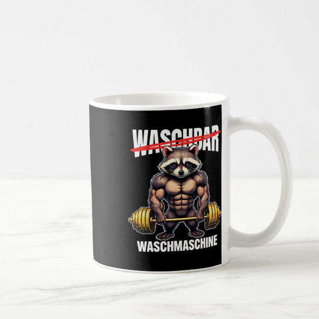 Raccoon Washing Machine Bodybuilding Fitness Gym  Coffee Mug (Right)