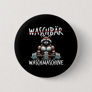 Raccoon Washing Machine Raccoon Fitness Bodybuildi 2 Inch Round Button