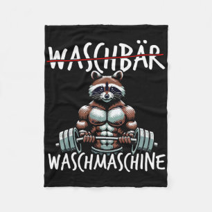 Raccoon Washing Machine Raccoon Fitness Bodybuildi Fleece Blanket
