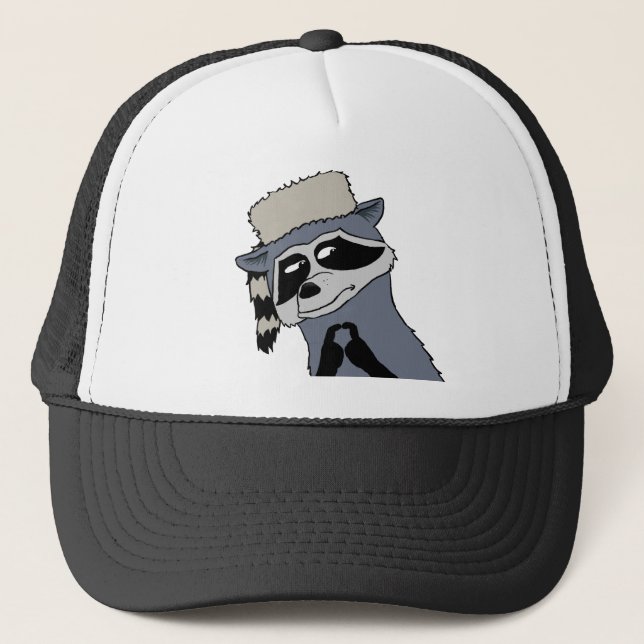 Raccoon wearing coonskin cap (Front)