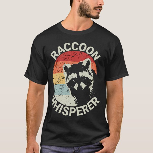 Raccoon Whisperer Vintage Raccoon Feeder Raccoons  T-Shirt (Front)