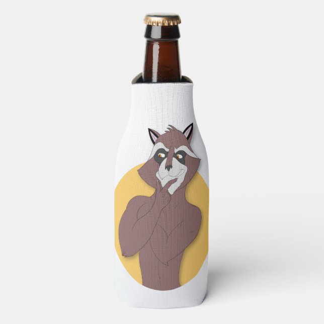 RACCOON WHO THINKS BOTTLE COOLER (Bottle Front)