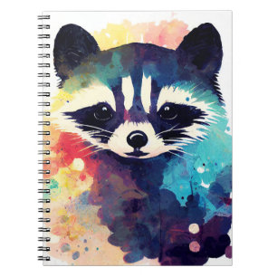 Raccoon Wild Nature Animal Color Art Painting Notebook