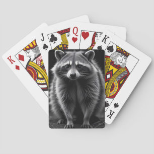 Raccoon Wildlife Majestic Nature Life Art Poster Playing Cards