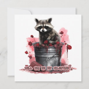 Raccoon Will you be my Valentine?