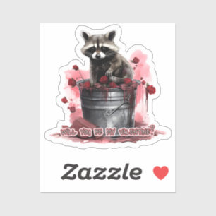 Raccoon Will you be my Valentine?