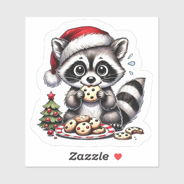 Raccoon With Cookies by Christmas Tree (Sheet)