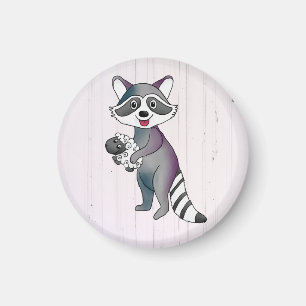 Raccoon with Sheep Magnet