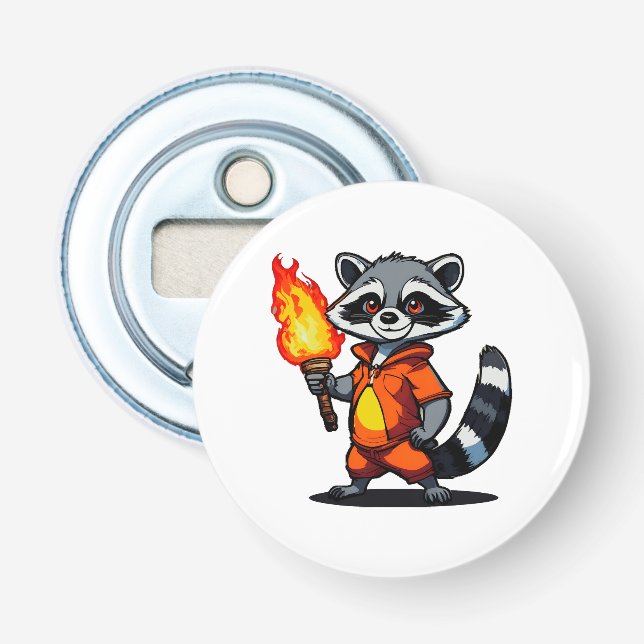 Raccoon with Torch Bottle Opener (Front)