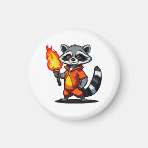 Raccoon with Torch Magnet