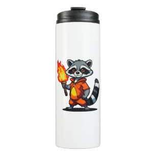 Raccoon with Torch Thermal Tumbler
