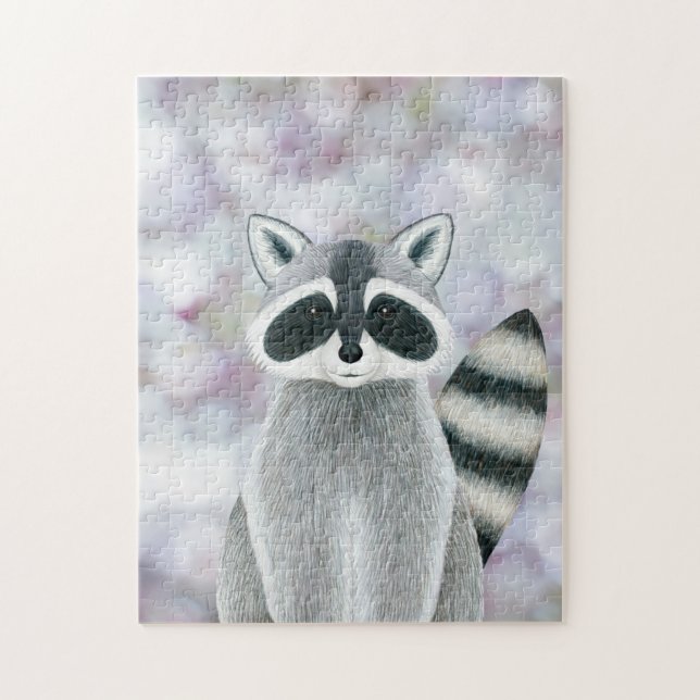 raccoon (woodland animal portrait) jigsaw puzzle (Vertical)