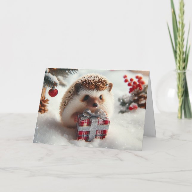 Raccoon woodland Christmas Greeting Cards (Front)