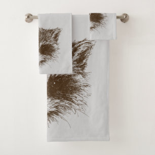 Raccoon Woodland Creature Animal Drawing Bath Towel Set