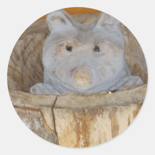 raccoon woodwork classic round sticker