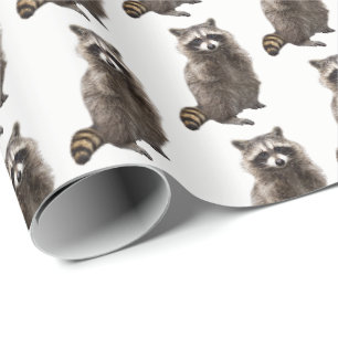 Raccoon Wrapping Paper Roll