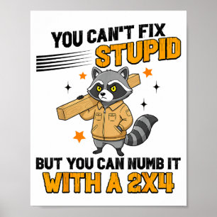Raccoon You Can't Fix Stud But You Can Numb It Wit Poster