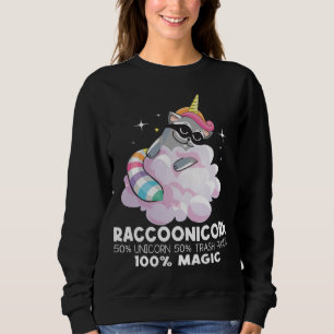 Raccoonicorn Unicorn Trash Panda - Funny Raccoon L Sweatshirt