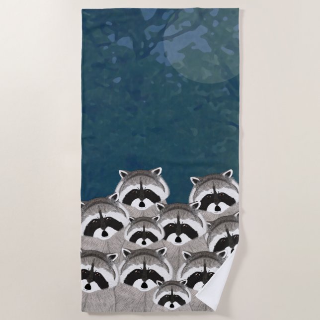 Raccoons Beach Towel (Front)
