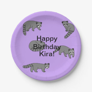 Raccoons Birthday Paper Plate