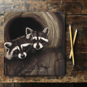 Raccoons Brown Cute Tree Binder