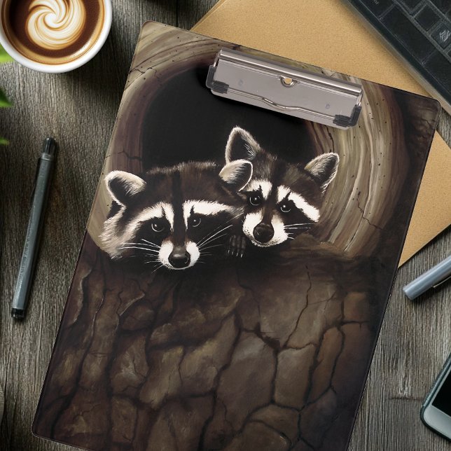 Raccoons Brown Cute Tree Clipboard (Creator Uploaded)