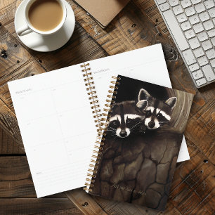 Raccoons Brown Cute Tree Planner