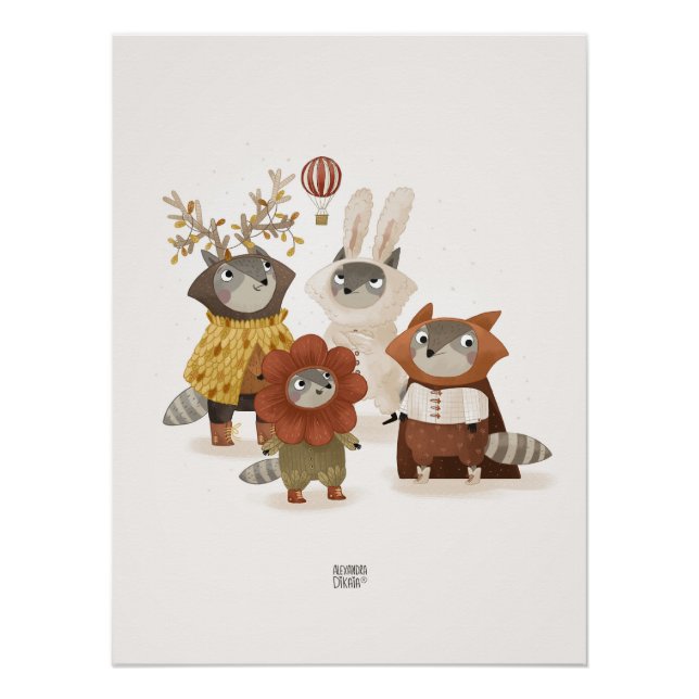 Raccoons Costume Party Poster (Front)