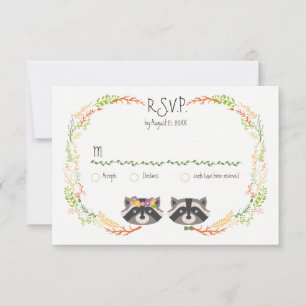 Raccoons de Forêt Whimsical Mariage rustique RSVP
