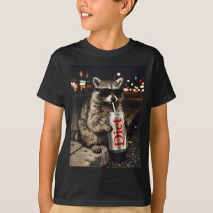 Raccoons diet soda funny animal meme genz dank T-Shirt