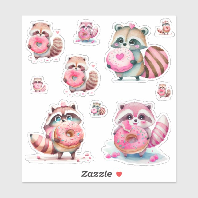 Raccoons Eating Doughnuts (Sheet)