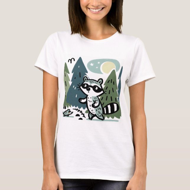 "Raccoon's Forest Expedition" T-Shirt (Front)