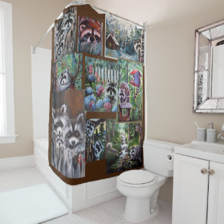 Raccoons Galore Shower Curtain