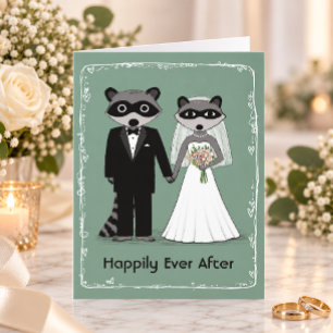 Raccoons Happily Ever After Thank You Card