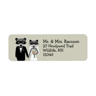 Raccoons Mariage Couple - Mariée mignonne et chamb