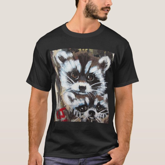 raccoons Peeking t shirt (Front)