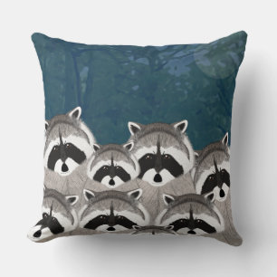 Raccoons Throw Pillow