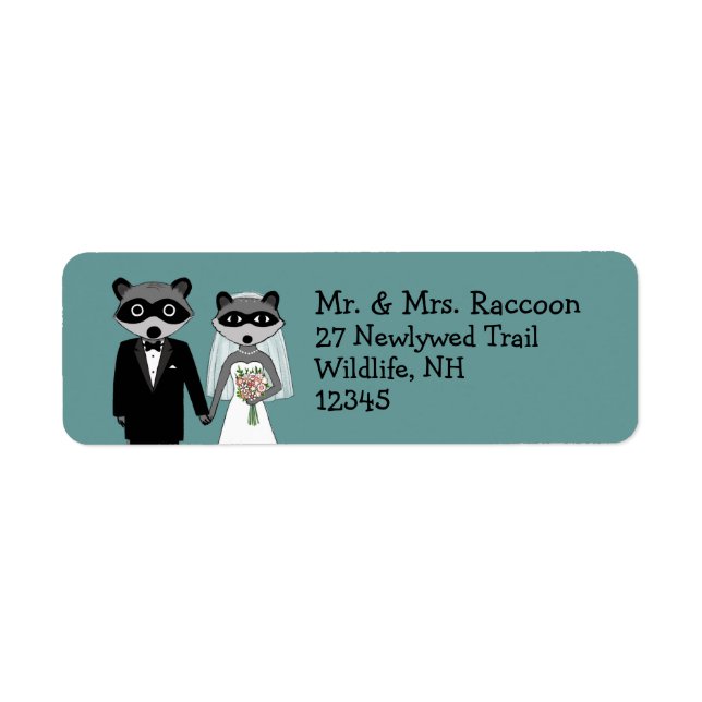Raccoons Wedding Couple - Cute Bride and Groom (Front)